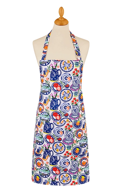 Ulster Weavers Mediterranean Plates Schort Katoen Blauw 3 Ulster Weavers Mediterranean Plates Schort Katoen Blauw