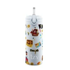 IZY Kids Drinkfles 350 Ml Blue Pirates Rvs -Keukengerei Winkel blue pirates 350ml kids bottle v3