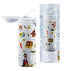 IZY Kids Drinkfles 350 Ml Blue Pirates Rvs -Keukengerei Winkel blue pirates 350ml kids bottle v5