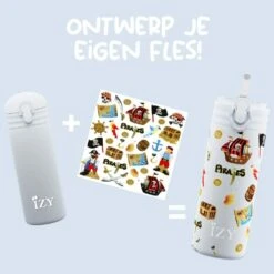 IZY Kids Drinkfles 350 Ml Blue Pirates Rvs -Keukengerei Winkel blue pirates 350ml kids bottle v6