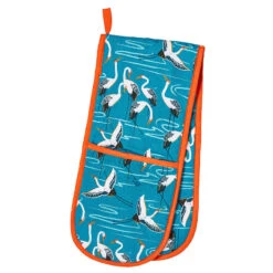 Ulster Weavers Cranes Lange Pannenlap Katoen Blauw