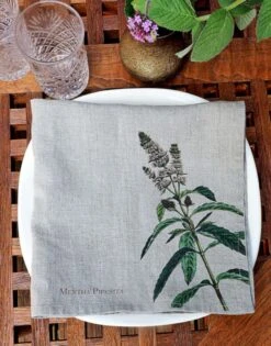 Oldenhof Herbs Servet 45 X 45 Cm Linnen 6 Stuks -Keukengerei Winkel linen napkins spice herbs floral linoroom 4