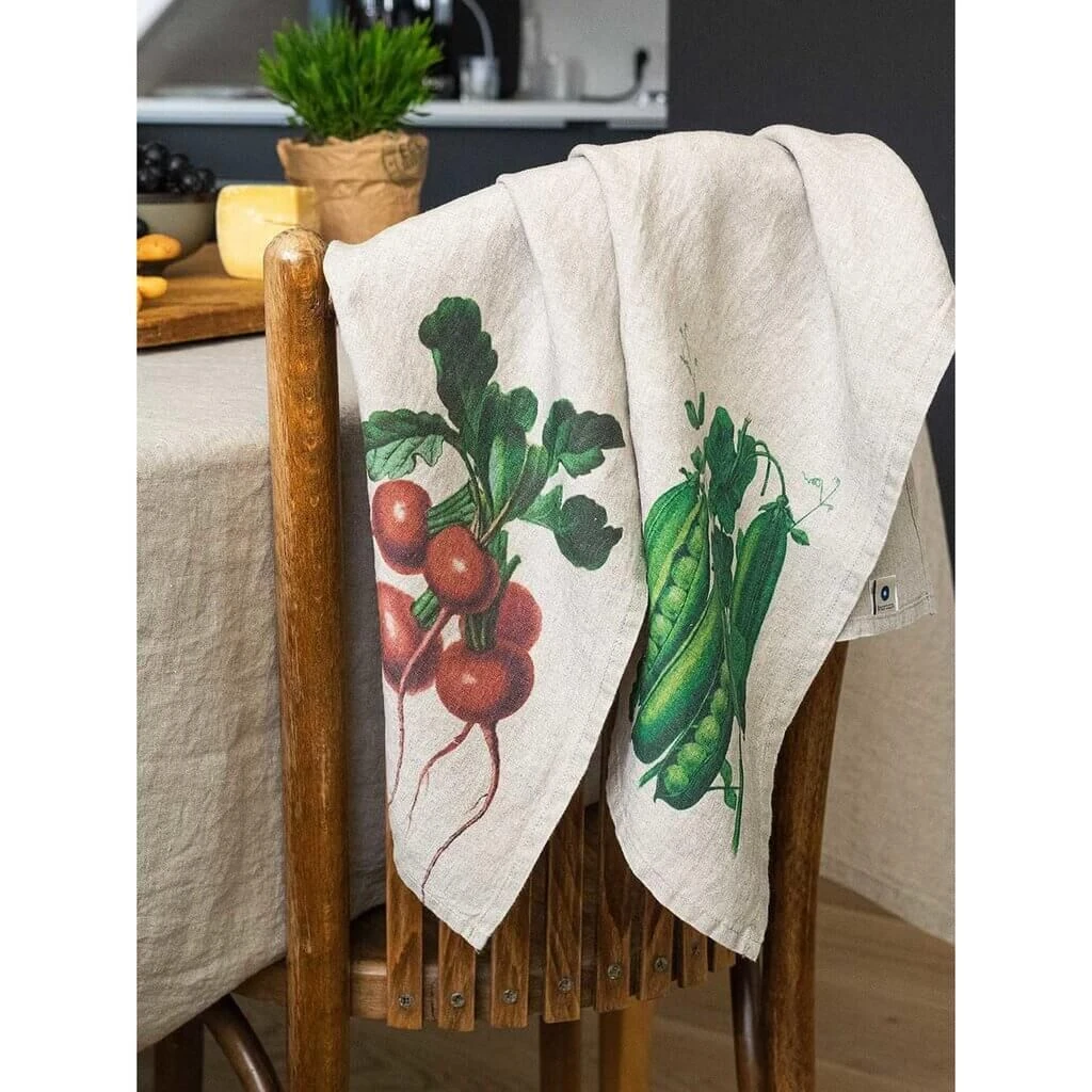 Oldenhof Radish & Peas Handdoek 42 X 60 Cm Linnen 2 Stuks 4 Oldenhof Radish & Peas Handdoek 42 X 60 Cm Linnen 2 Stuks - Afbeelding 2