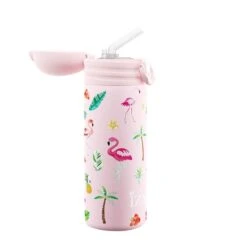 IZY Kids Drinkfles 350 Ml Pink Flamingo Rvs -Keukengerei Winkel pink flamingo 350ml kids bottle v1