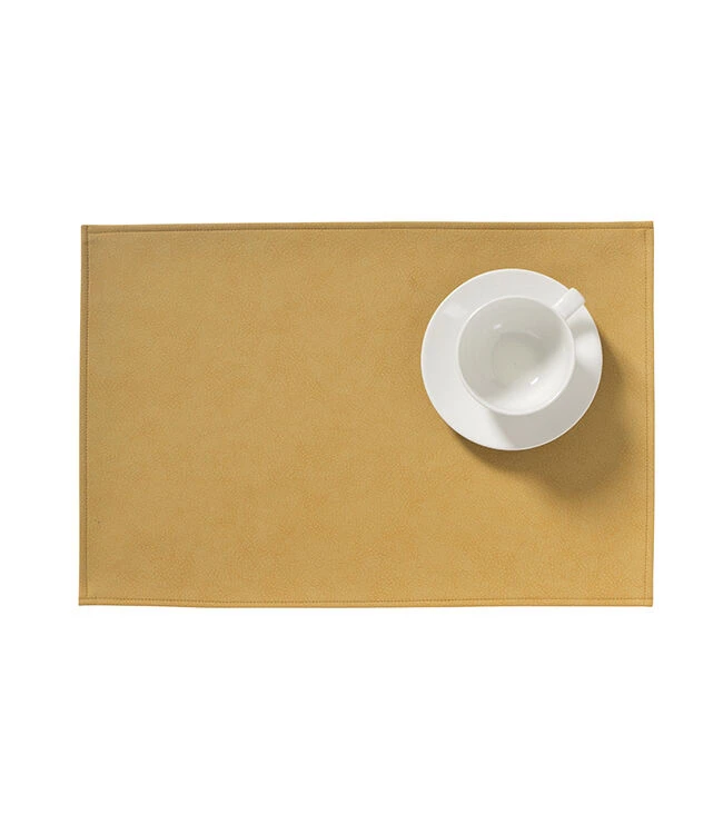 Finesse Monaco Raw XL Placemat 35 X 48 Cm Kunstleer Ocre 3 Finesse Monaco Raw XL Placemat 35 X 48 Cm Kunstleer Ocre