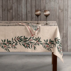 Ladelle Garland Servet 45 X 45 Cm Katoen Beige/rood 4-delig -Keukengerei Winkel ser2 1 1 1