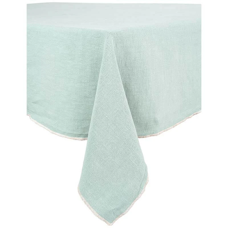 Haomy Venise Tafelkleed 160 X 160 Cm Linnen Celadon 3 Haomy Venise Tafelkleed 160 X 160 Cm Linnen Celadon