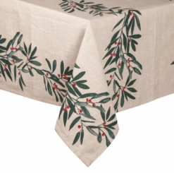 Ladelle Garland Tafelkleed 265 X 150 Cm Katoen Beige/rood